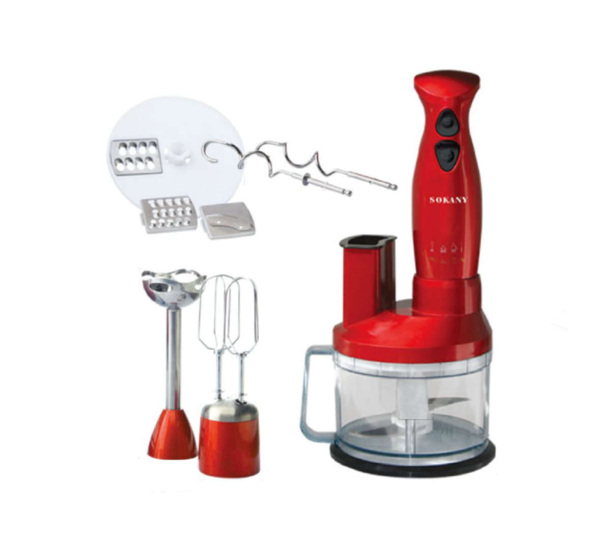 Sokany 7in1 Deluxe Stick Blender 2 Speed with Food Processor - 700W