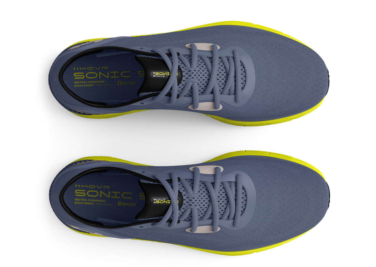 Under Armour Men's Hovr Sonic 5 Road Running Shoes - Purple/Yellow/Ghost Gray - UK 8