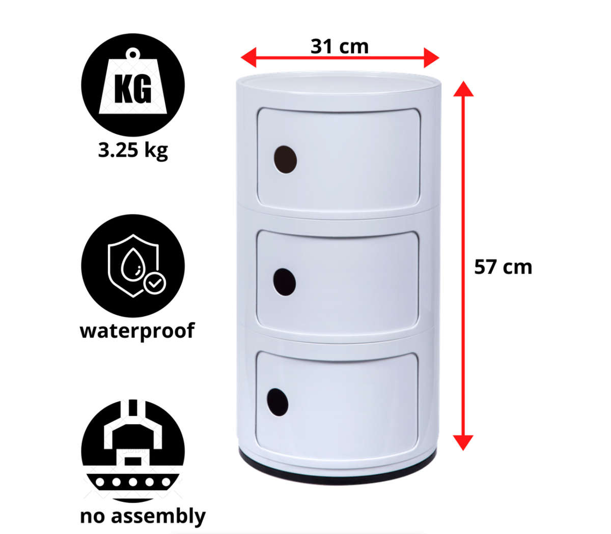 Infinity Homeware Bedside Table / Cabinet