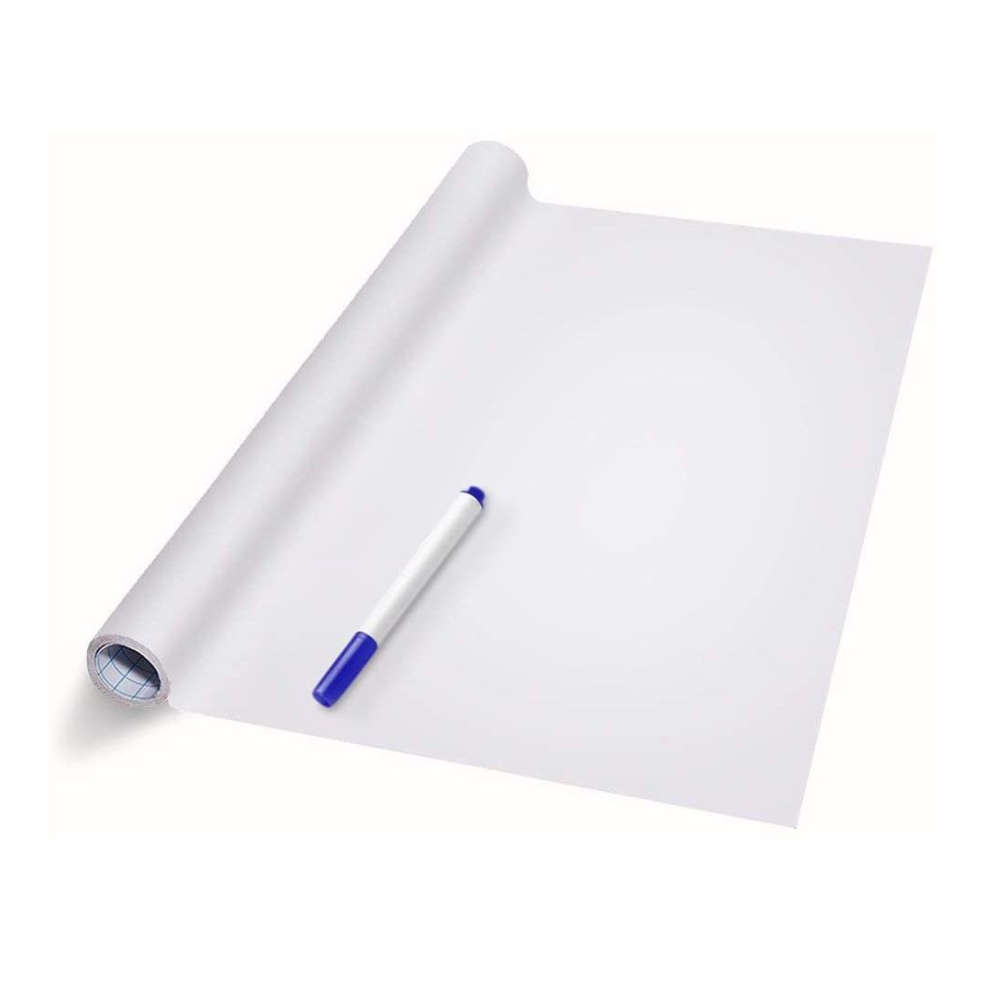 2M Self-Adhesive Whiteboard Wallpaper - 45x200cm Vinyl with Free Dry Marker
