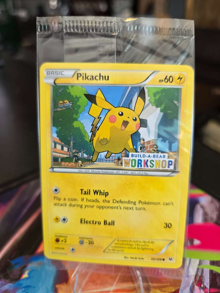 Pokémon - Pikachu - Build-A-Bear Workshop Stamped - SEALED - 20/108
