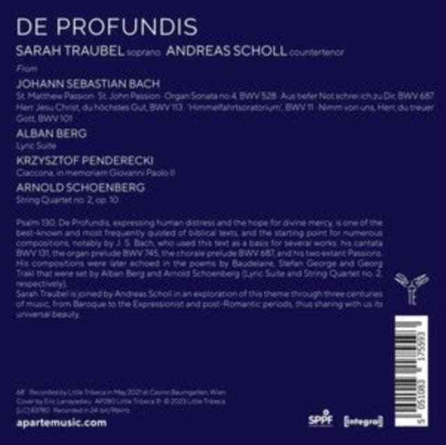 Sarah Traubel; Andreas Scholl - De Profundis (CD) (US Import)