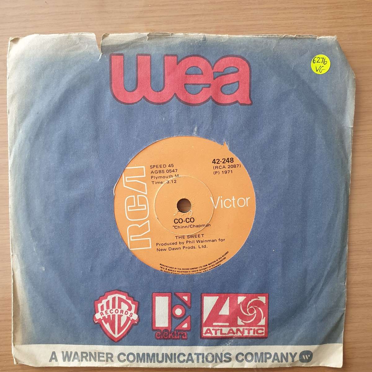 The Sweet  Co-Co - Vinyl 7" Record - Very-Good Quality (VG)  (verry7)