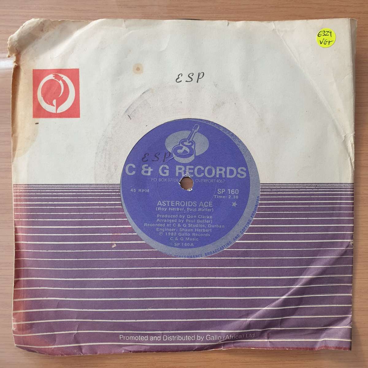 Roy Herber / Shaun Herbert  Asteroids Ace - Vinyl 7" Record - Very-Good+ Quality (VG+) (verygo...