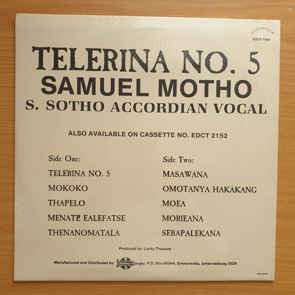 Samuel Motho  Telerina No. 5   | Vinyl LP Record | (Sealed)