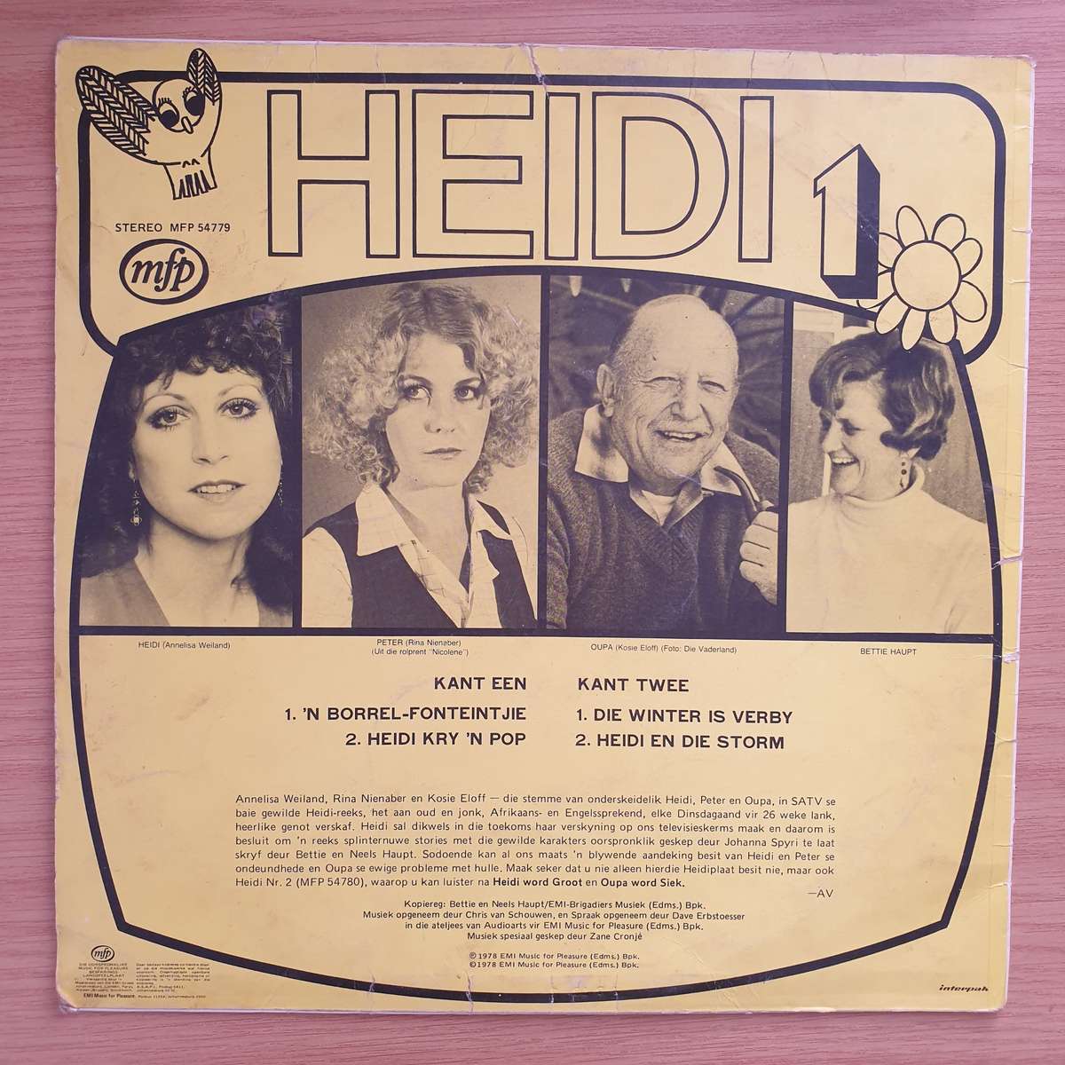Heidi 1 - Afrikaanse Weergawe - Vinyl LP Record - Very-Good- Quality (VG-) (minus)