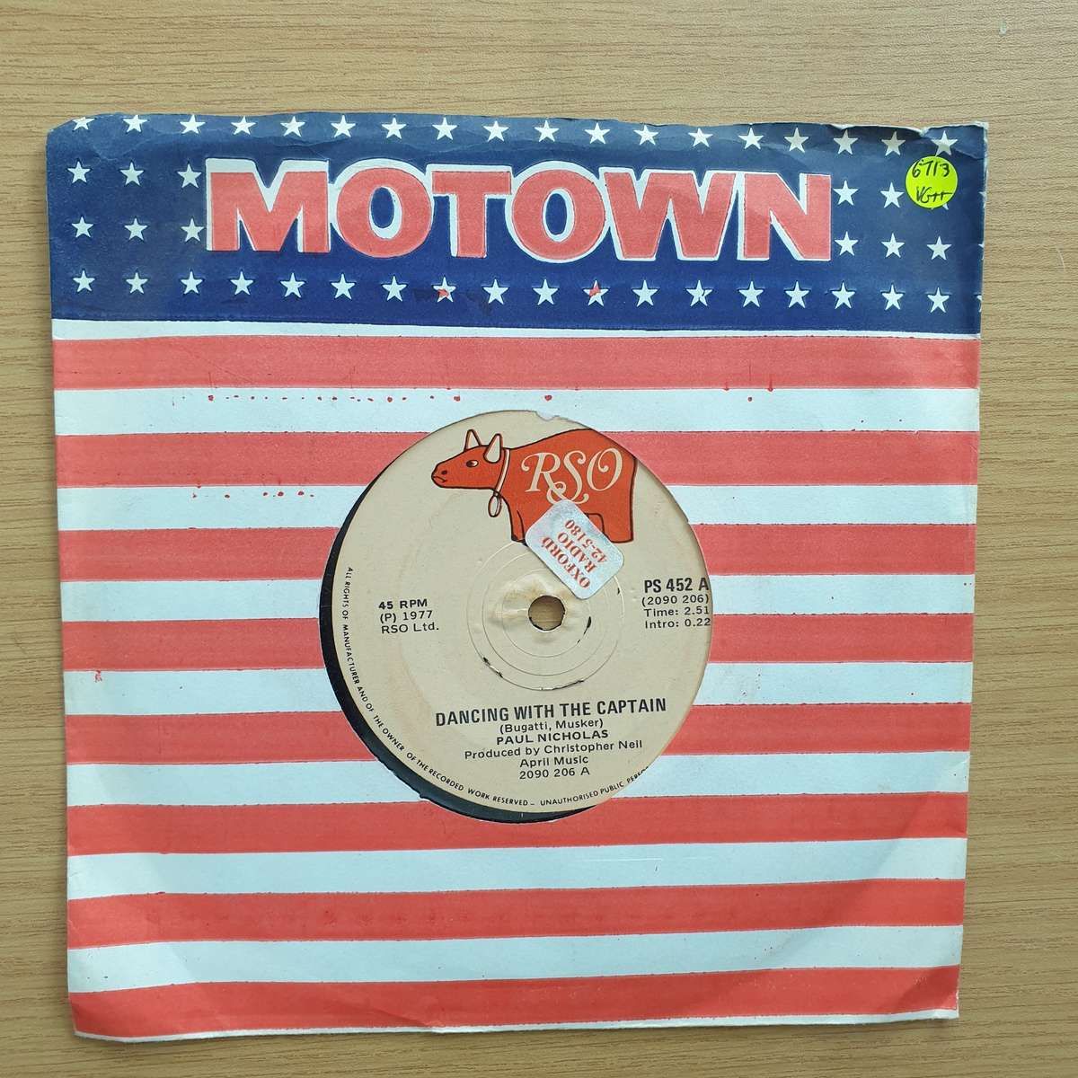 Paul Nicholas  Dancing With The Captain - Vinyl 7" Record - Very-Good+ Quality (VG+) (verygood...