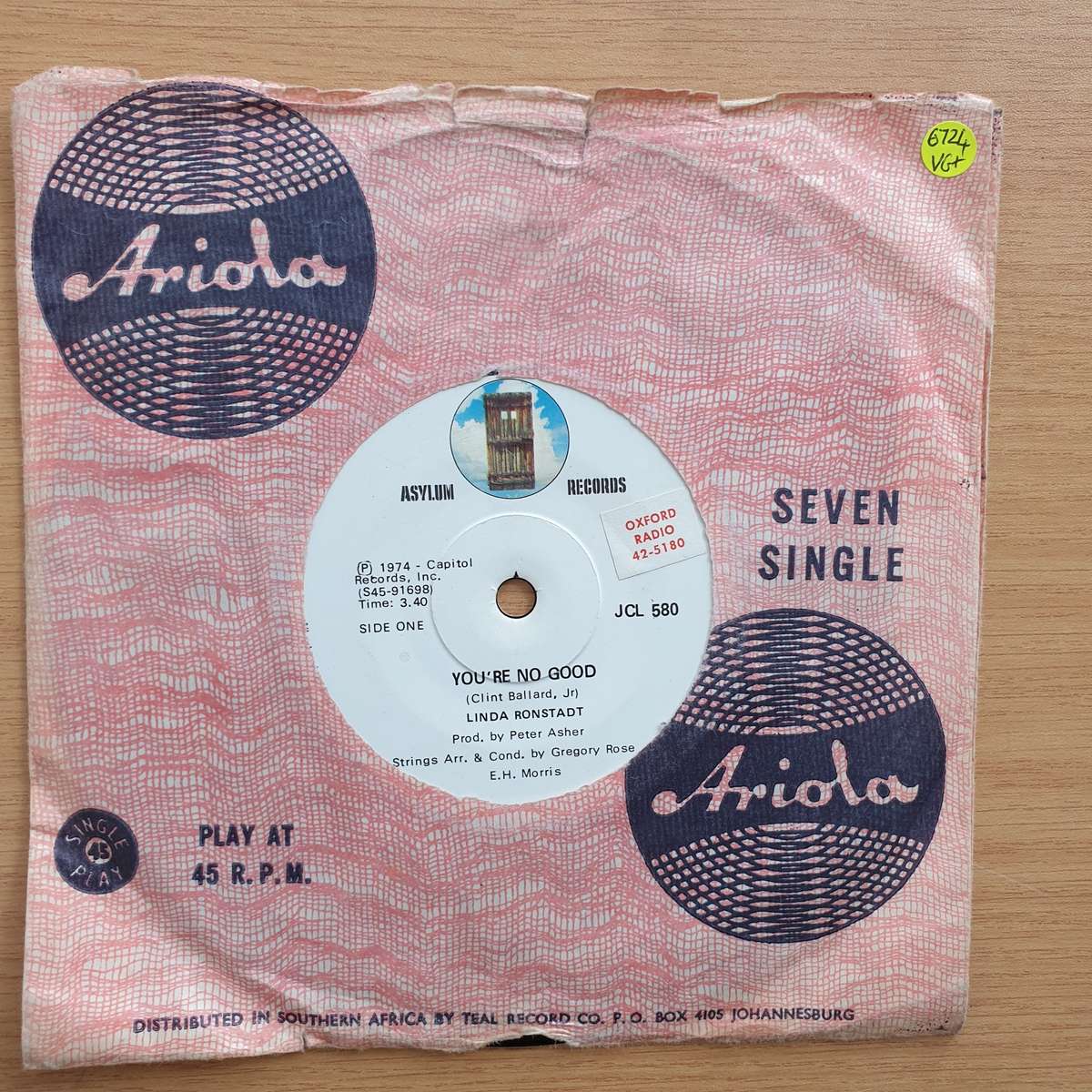 Linda Ronstadt  You're No Good - Vinyl 7" Record - (VG+)