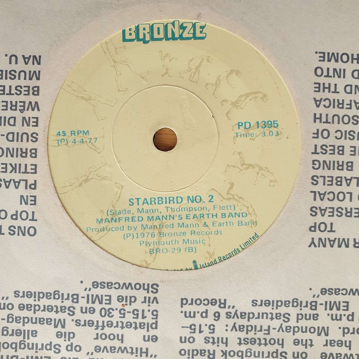 Manfred Mann's Earth Band  Blinded By The Light - Vinyl 7" Record - Very-Good+ Quality (VG+) (...