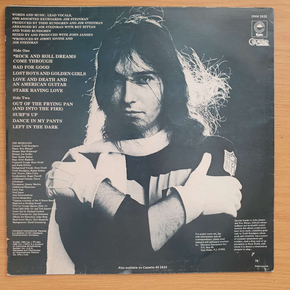 Jim Steinman  Bad For Good - Vinyl LP Record - Very-Good+ Quality (VG+)