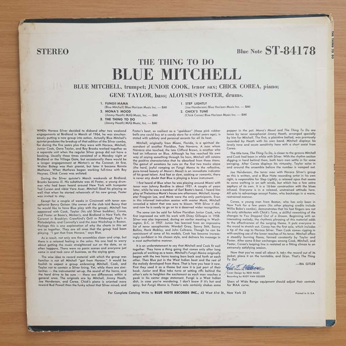 Blue Mitchell  The Thing To Do - Vinyl LP Record - Very-Good Quality (VG) (vgood)