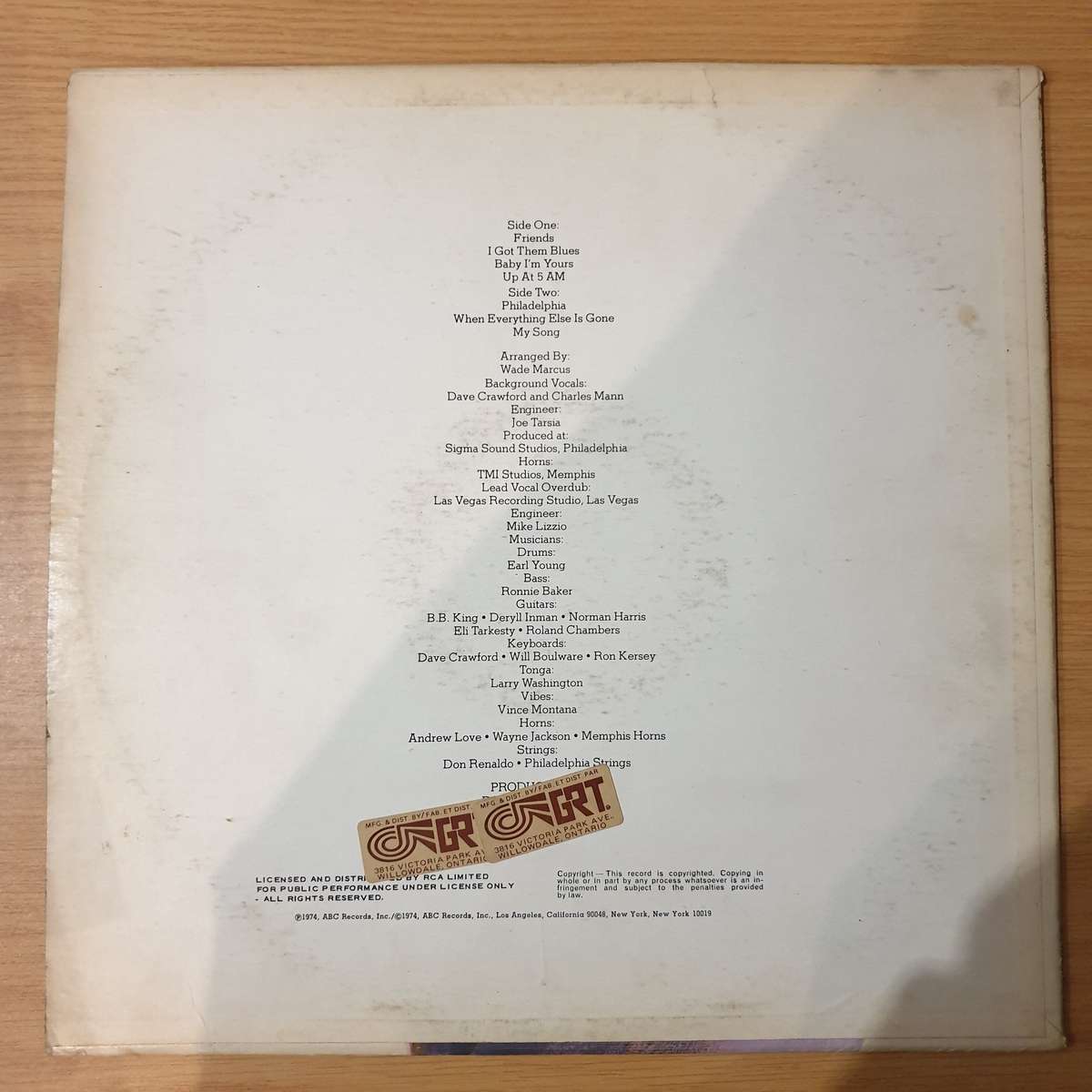 B.B. King  Friends -  Vinyl LP Record - Very-Good+ Quality (VG+) (verygoodplus)