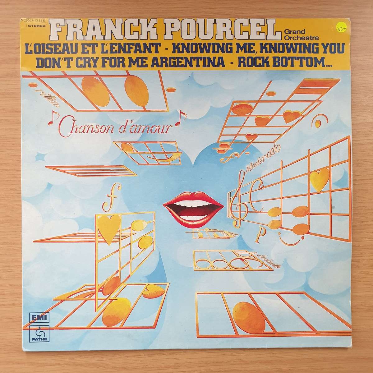 Franck Pourcel - Grand Orchestre- Chanson D'Amour -   Vinyl LP Record - Very-Good+ Quality (VG+)