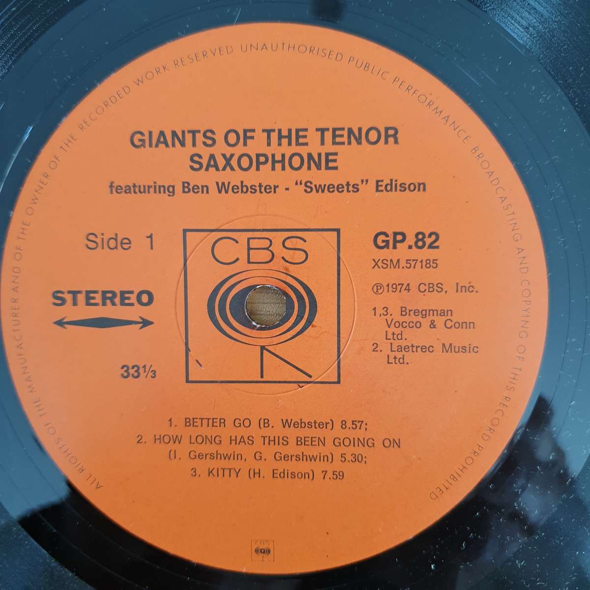 Ben Webster & 'Sweets' Edison / Coleman Hawkins & Clark Terry  Giants Of The Tenor Saxophone  ...