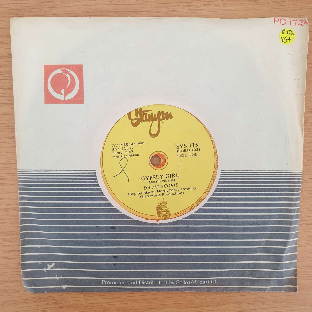 David Scobie  Gypsy Girl - Vinyl 7" Record - Very-Good+ Quality (VG+)