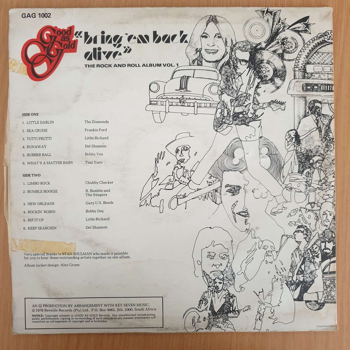 Bring Em Back Alive - Vol 1 (Rock and Roll) -  Original Artists  - Vinyl LP Record (VG+)