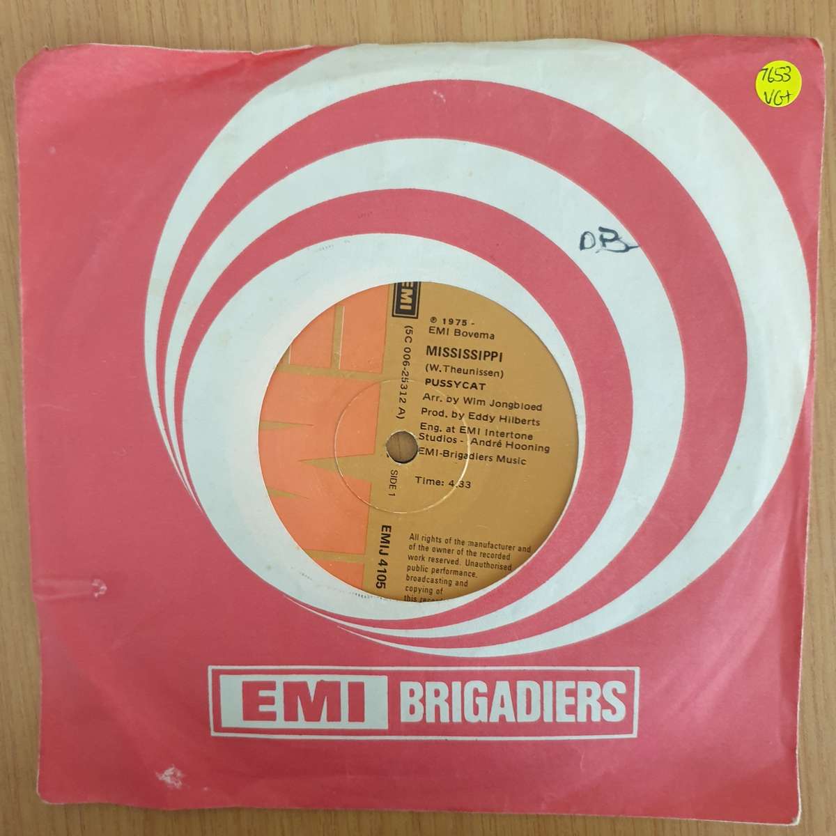 Pussycat   Mississippi - 7" Record - Very-Good+ Quality (VG+) (verygoodplus7) (DLB)