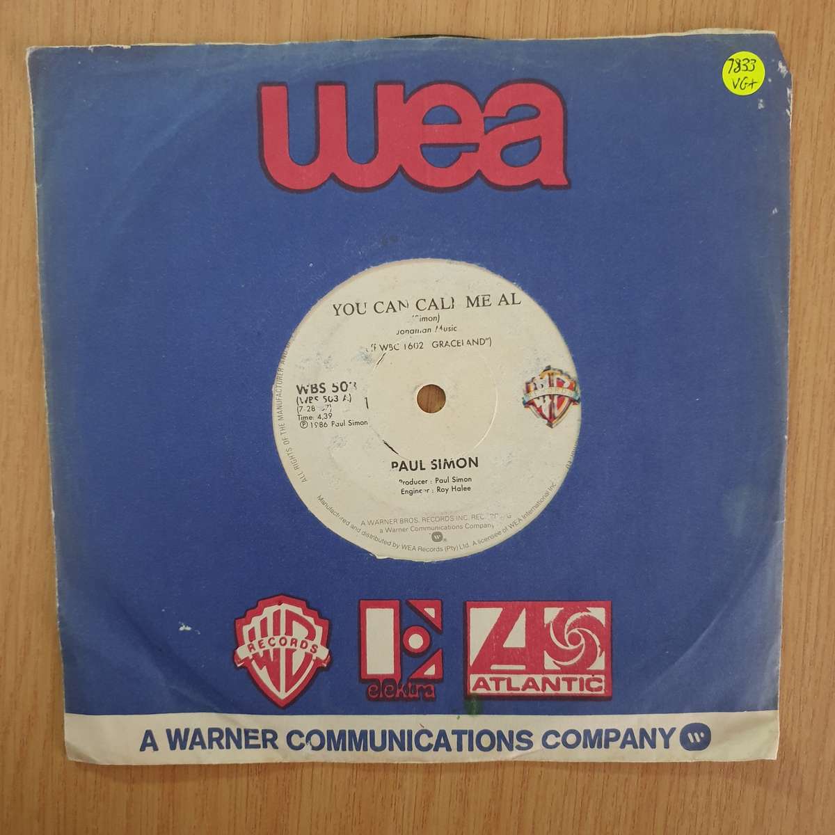 Paul Simon  You Can Call Me Al - 7" Record - Very-Good+ Quality (VG+) (verygoodplus7)(DLB)