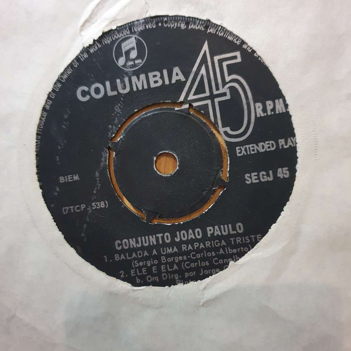 Conjunto Académico João Paulo  Eurovisão 1966 - 7" Vinyl Record  (VG) (DLB)