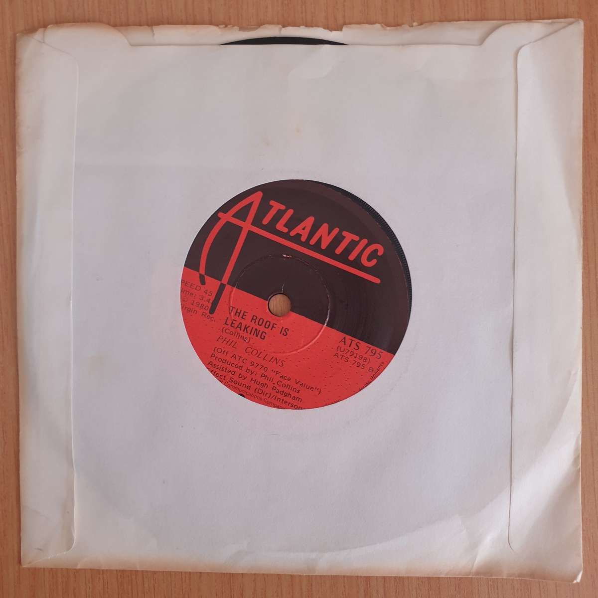 Phil Collins  In The Air Tonight - Vinyl 7 Record  (VG+) (Aryeh)