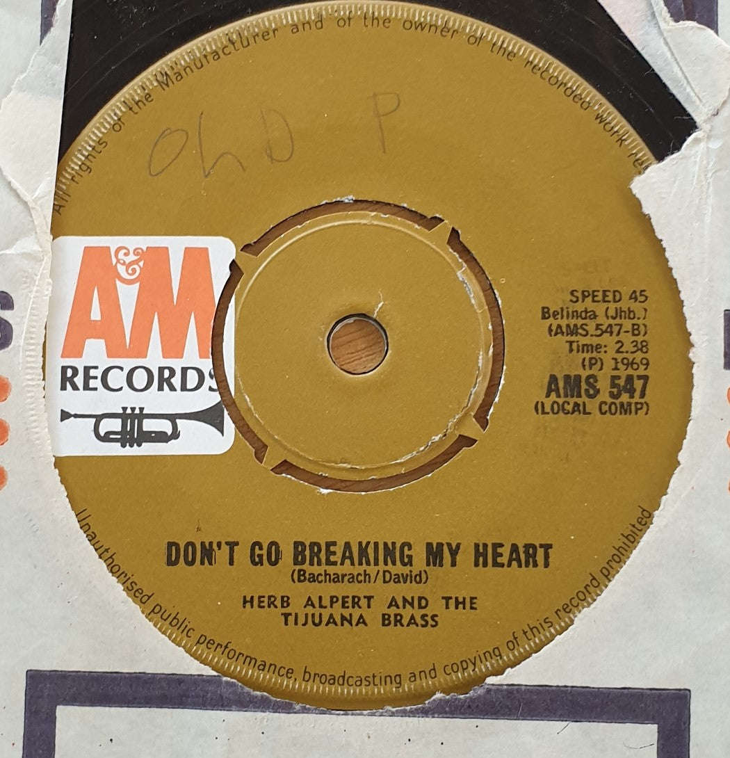 Herb Alpert & The Tijuana Brass  I Will Wait for You - Vinyl 7" Record (VG+)