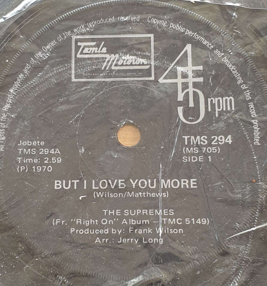 The Supremes  Everybody's Got The Right To Love - Vinyl 7" Record  (VG+)