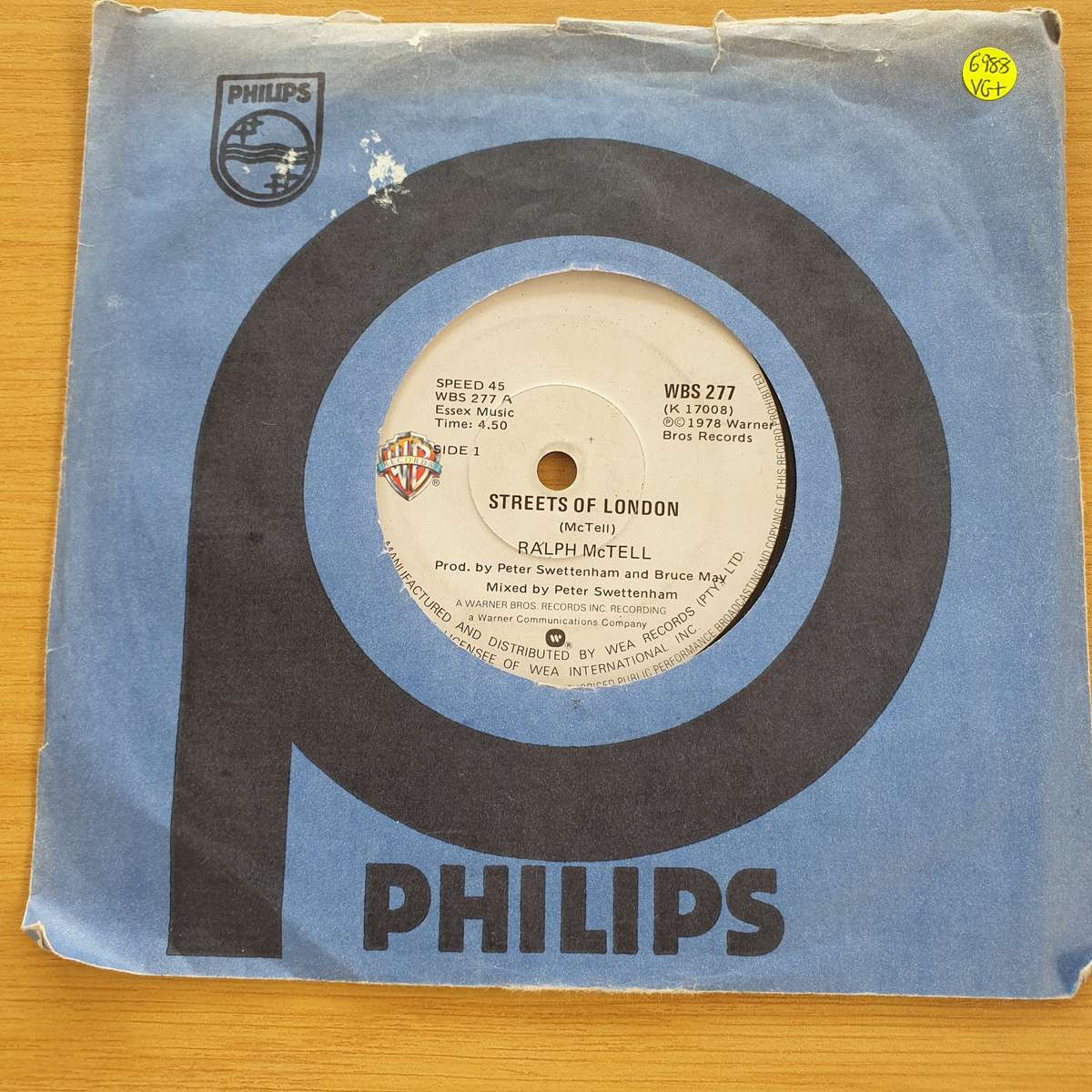 Ralph McTell  Streets Of London  - Vinyl 7" Record  (VG+)