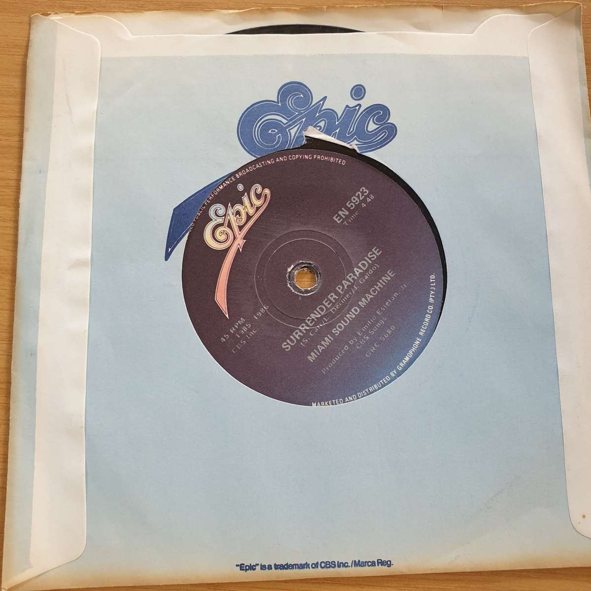 Miami Sound Machine  Bad Boy - 7 Record (VG+)  (MWA)