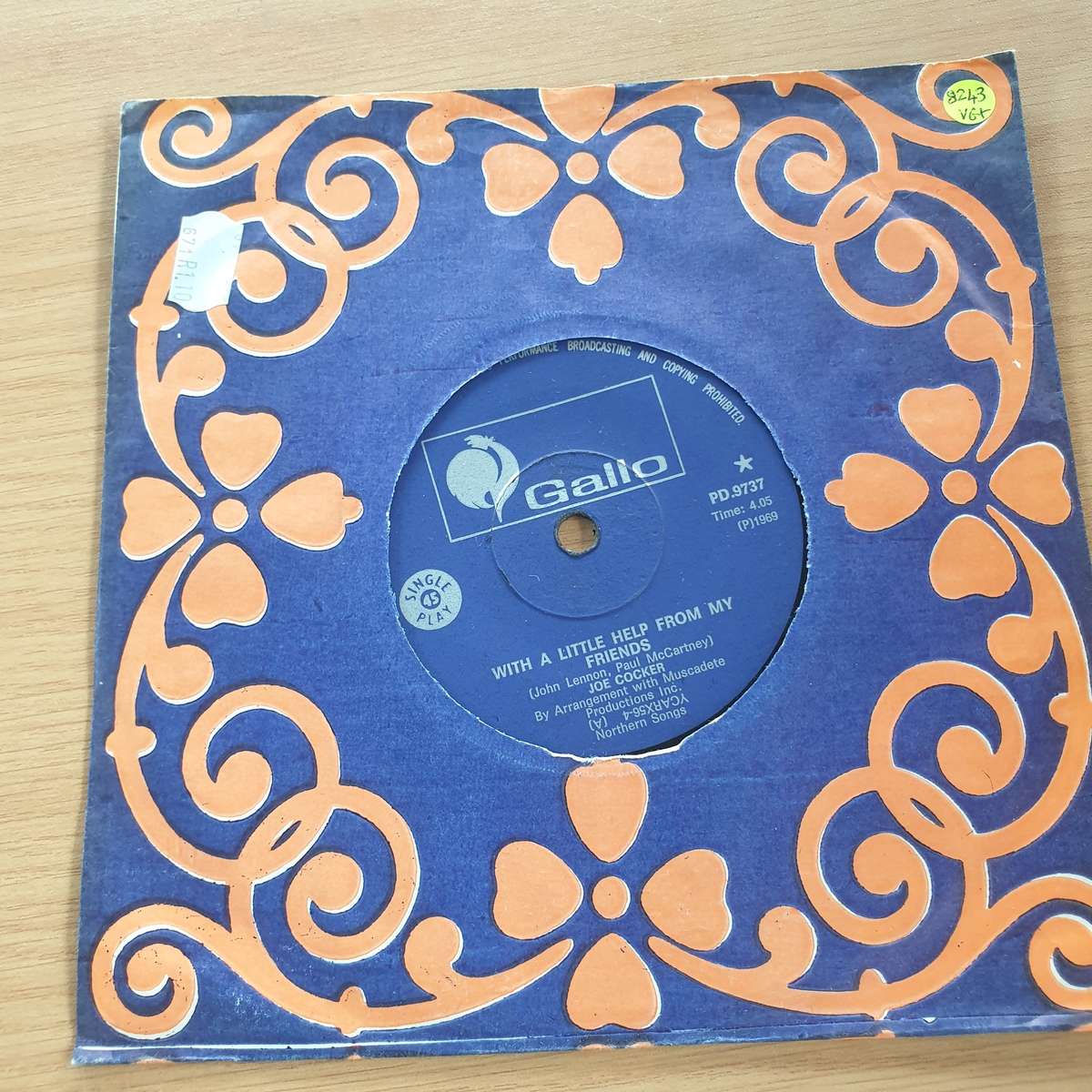 Joe Cocker - With A Little Help From My Friends - I Shall Be Released -  7 Record (VG+)  (MWA)