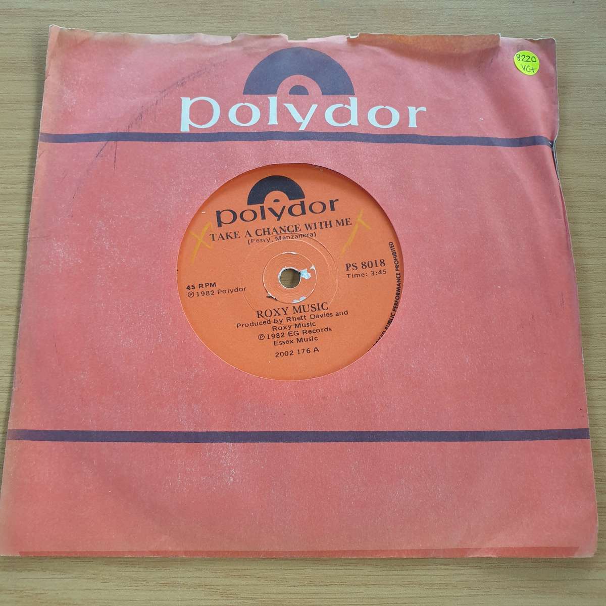 Roxy Music  Take A Chance With Me / The Main Thing (Re-Mix) -  7 Record (VG+)  (MWA)