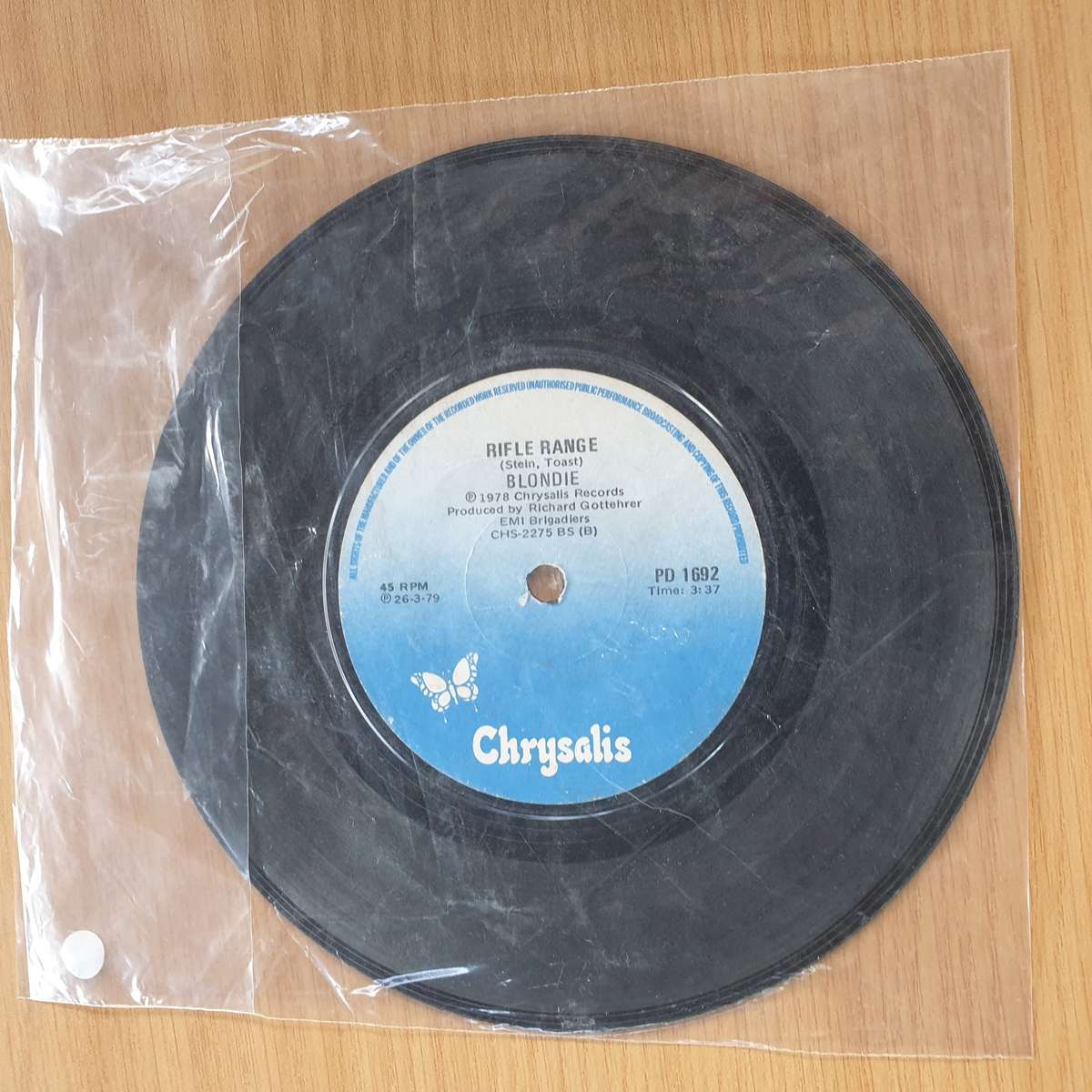 Blondie  Heart Of Glass - Rifle Range - 7 Record (VG+)  (MWA)
