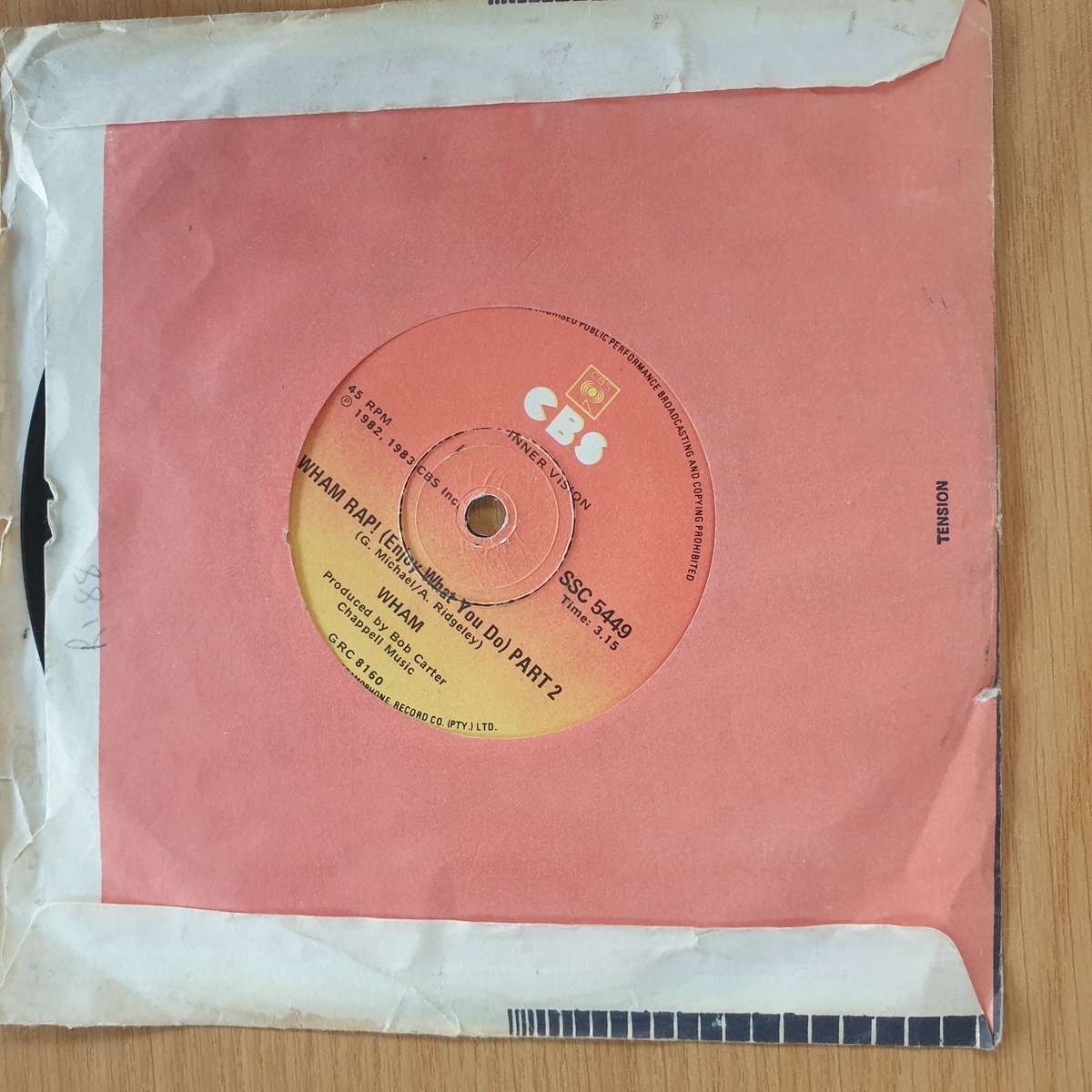 Wham - Wham Rap! (Enjoy What You Do) Part 1 & Part 2  - 7 Record (VG+)  (MWA)