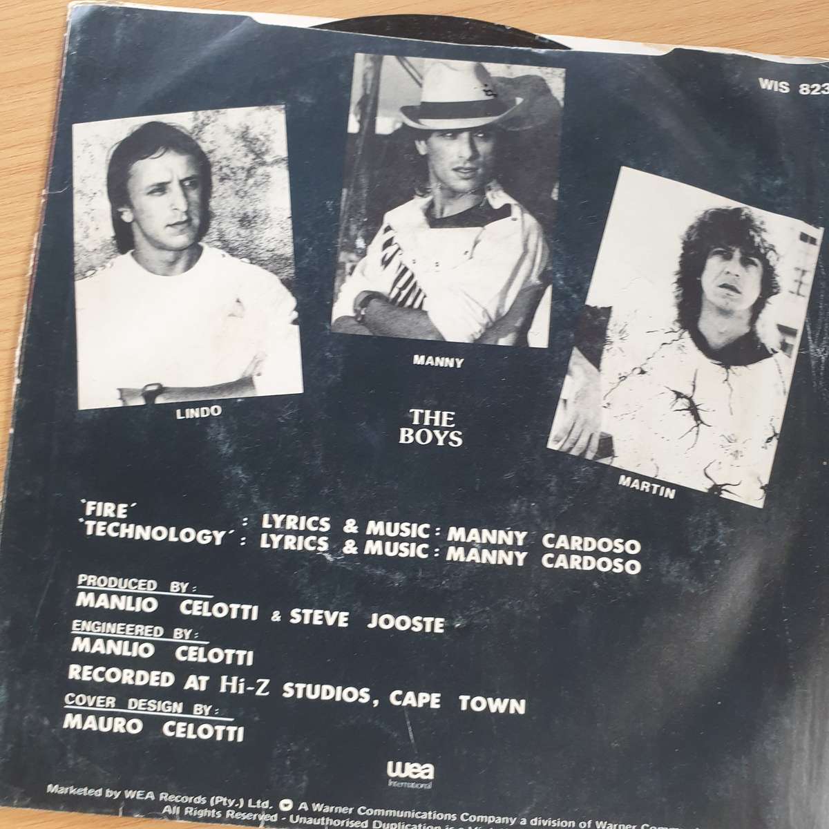 The Boys - Fire - Technology (Manny Cordosa) (Rare SA) - 7 Record (VG+)  (MWA)