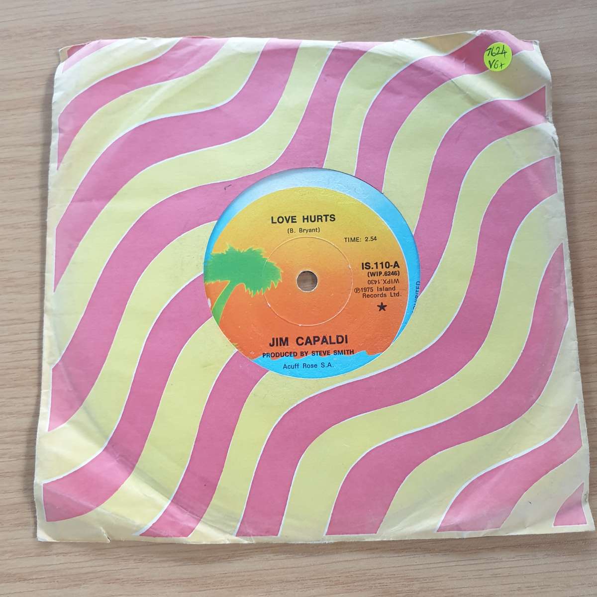 Jim Capaldi - Love Hurts/Sugar Honey - 7 Record (VG+)  (MWA)