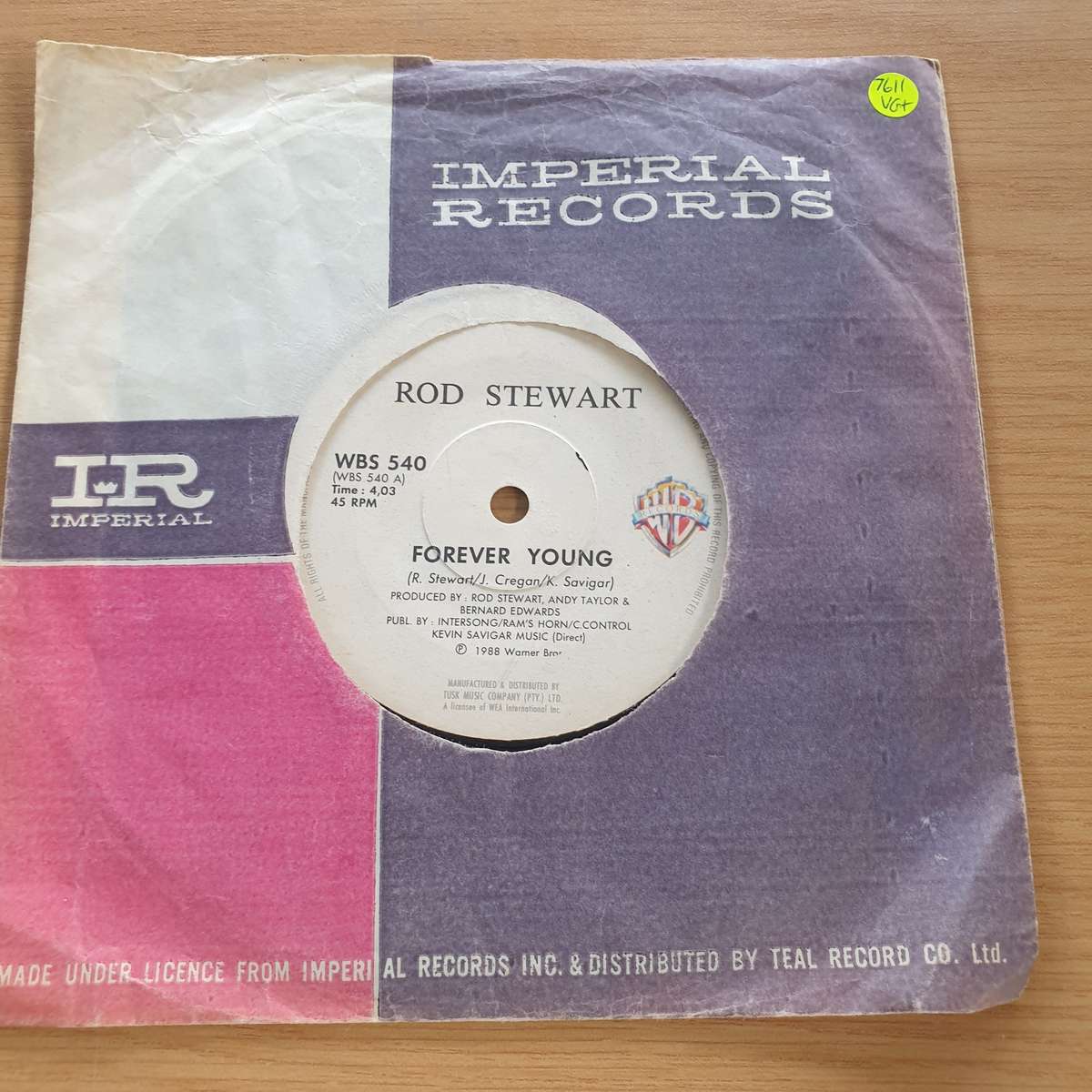 Rod Stewart  Forever Young/Days Of Rage - 7 Record (VG+)  (MWA)