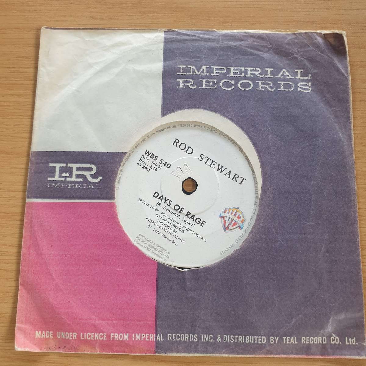 Rod Stewart  Forever Young/Days Of Rage - 7 Record (VG+)  (MWA)