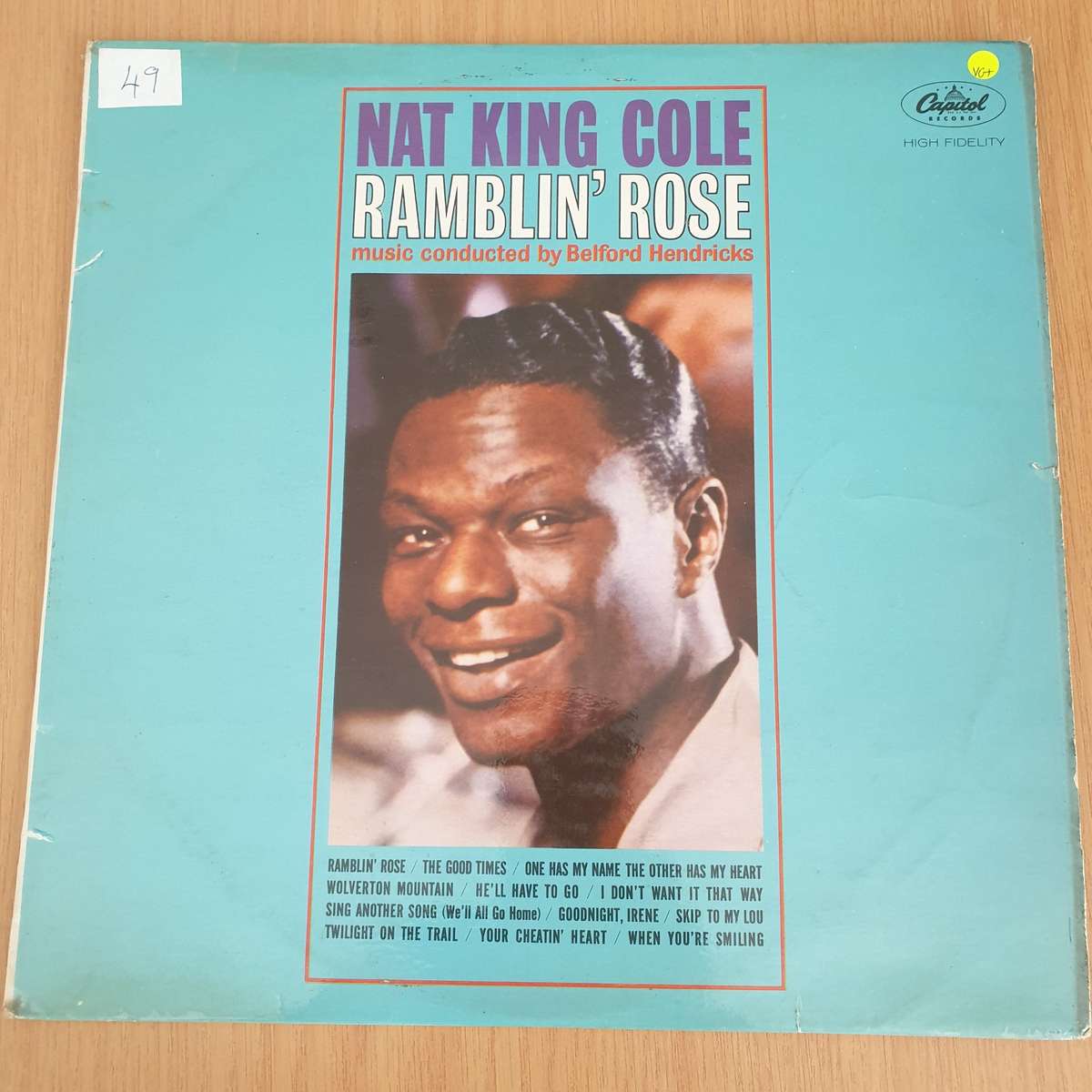 Nat King Cole - Ramblin' Rose  Vinyl LP Record - Very-Good+ Quality (VG+) (verygoodplus)