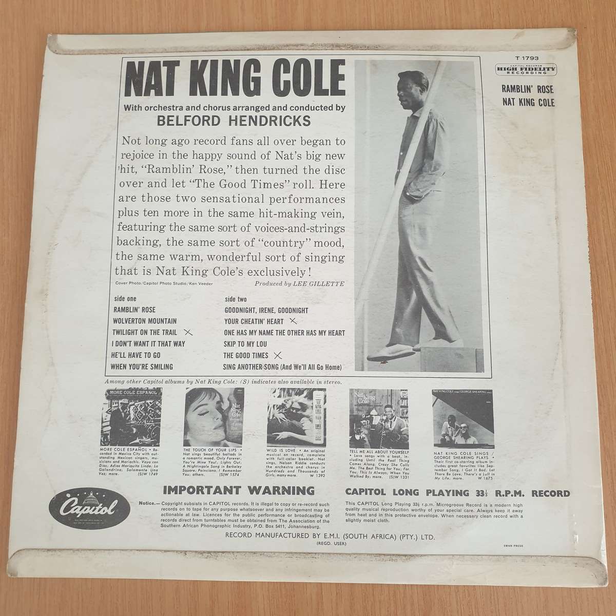 Nat King Cole - Ramblin' Rose  Vinyl LP Record - Very-Good+ Quality (VG+) (verygoodplus)