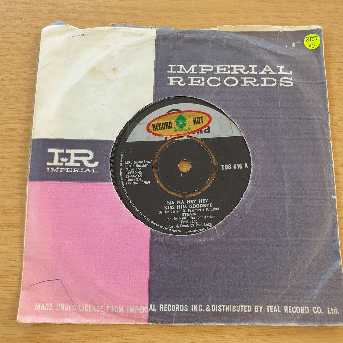 Steam  Na Na Hey Hey Kiss Him Goodbye | Vinyl 7" Single | (VG)