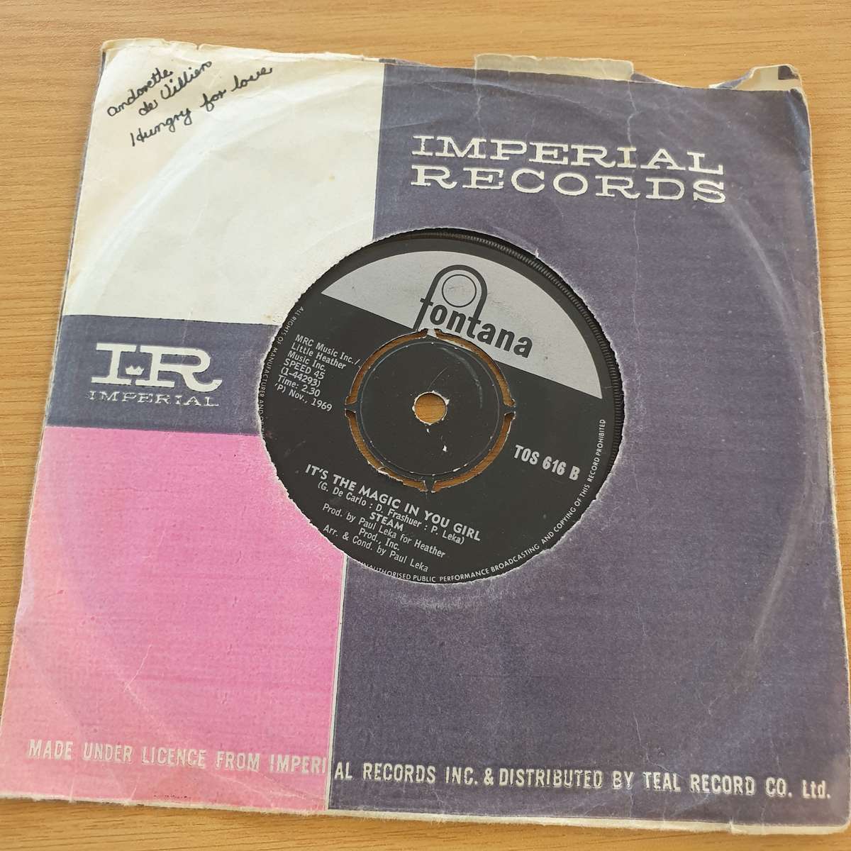 Steam  Na Na Hey Hey Kiss Him Goodbye | Vinyl 7" Single | (VG)