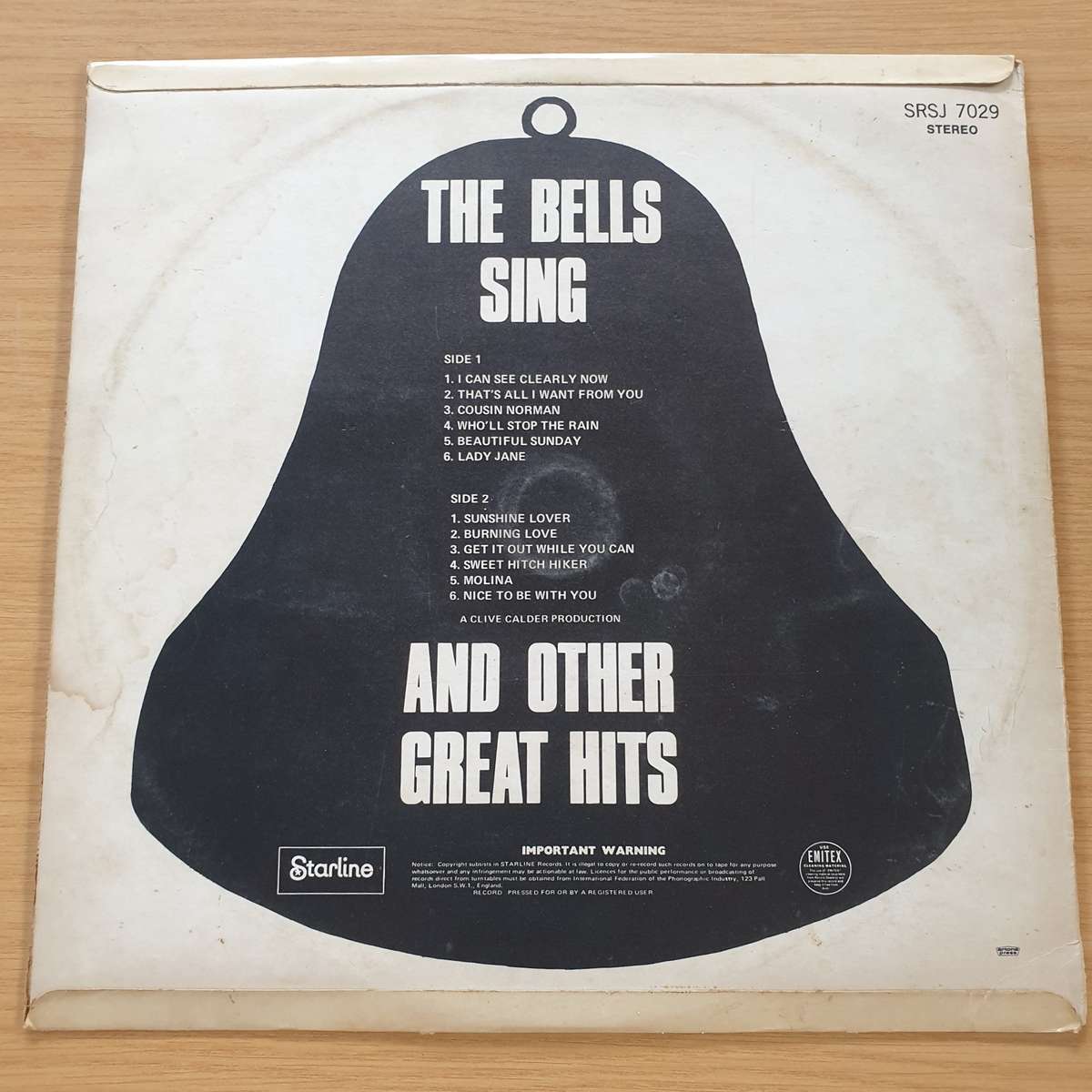 The Bells Sing - I Can See Clearly Now and Other Great Hits  - Vinyl LP Record (VG+)