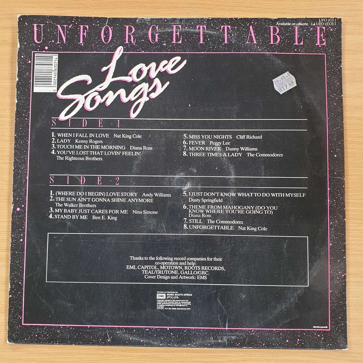 Unforgettable Love Songs - Vinyl LP Record (G)