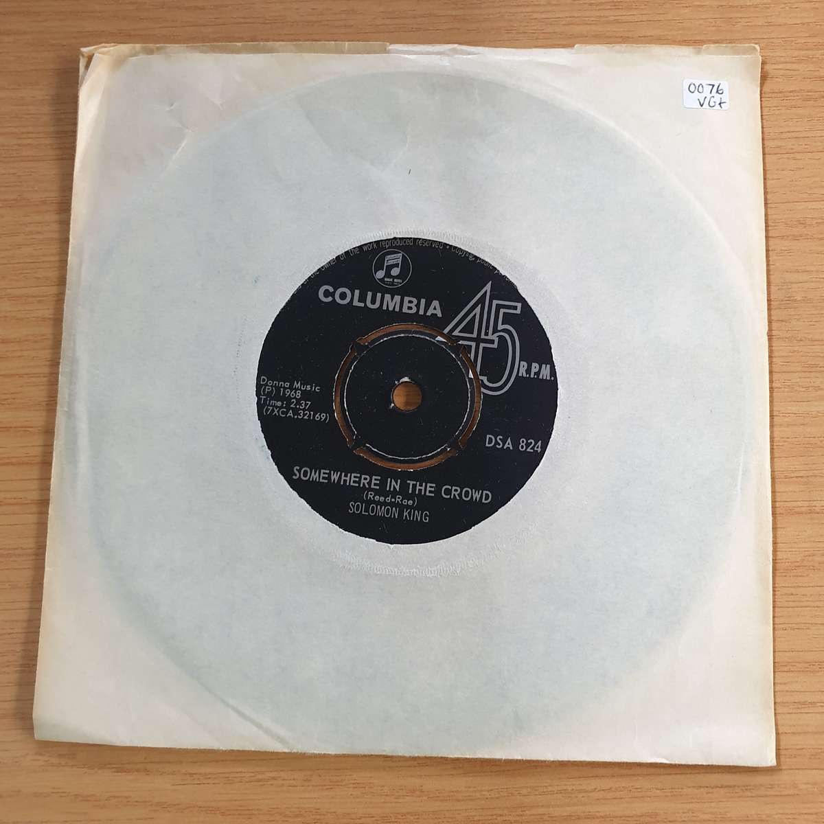 Solomon King  Somewhere In The Crowd / Hava Nagila | Vinyl 7" Single | (VG+)