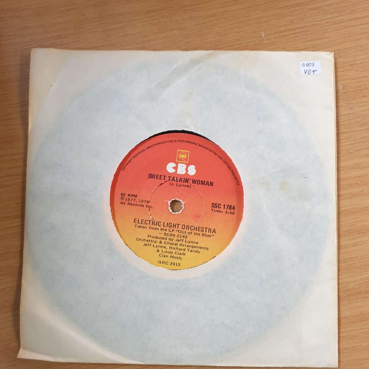 Electric Light Orchestra  Sweet Talkin' Woman | Vinyl 7" Single | (VG+)