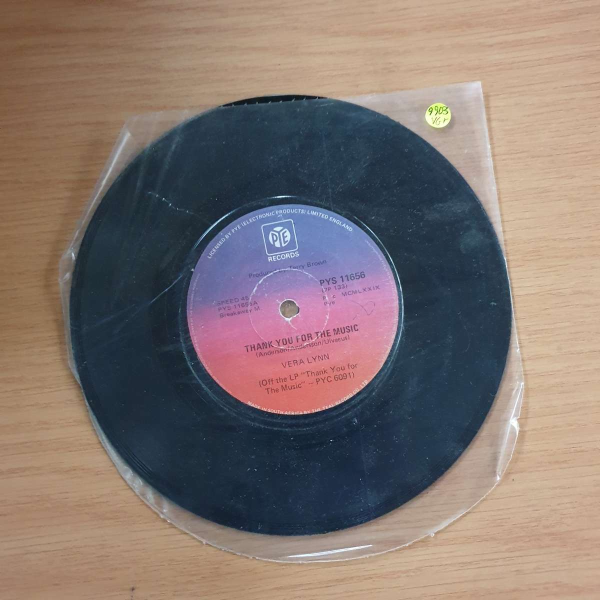 Vera Lynn  Thank You For The Music | Vinyl 7" Single | (VG+)