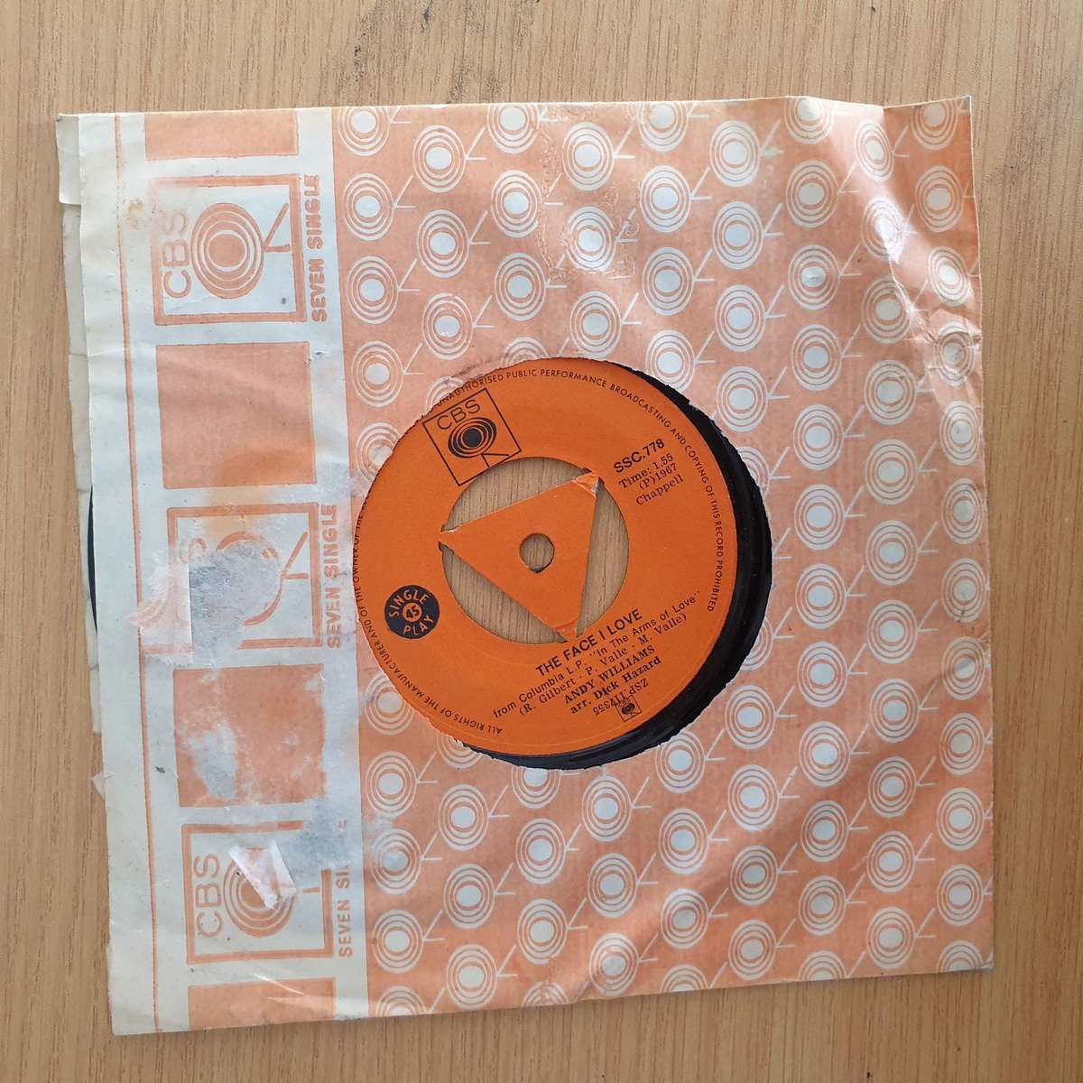 Andy Williams  Music To Watch Girls By | Vinyl 7" Single | (VG+)