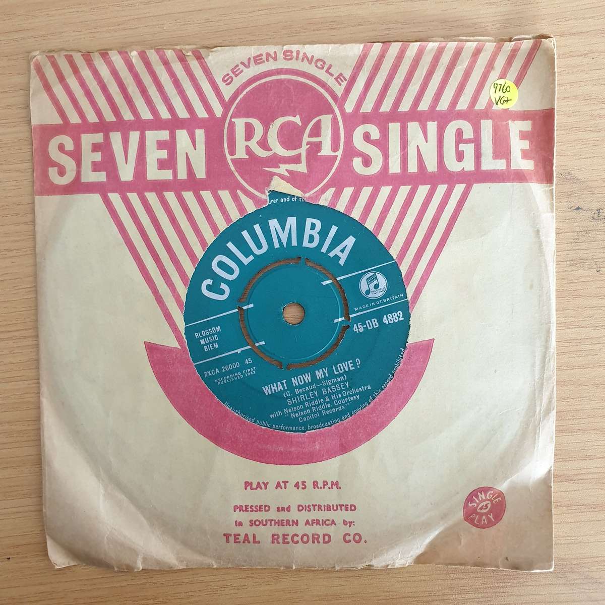 Shirley Bassey  What Now My Love? | Vinyl 7" Single | (VG+)