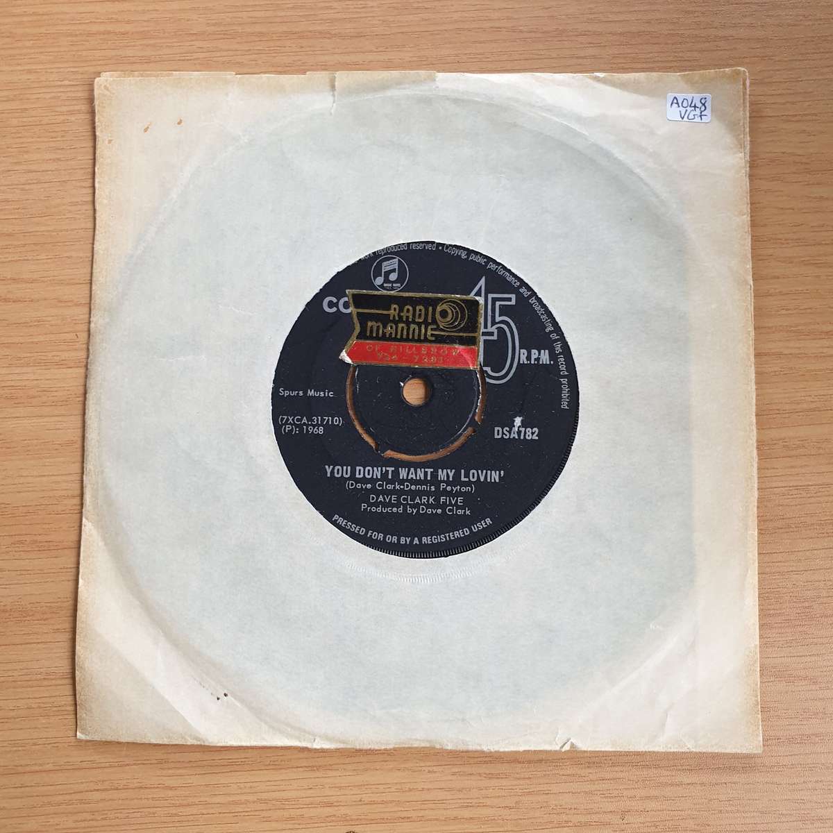 The Dave Clark Five  No One Can Break A Heart Like You | Vinyl 7" Single  | (VG+)