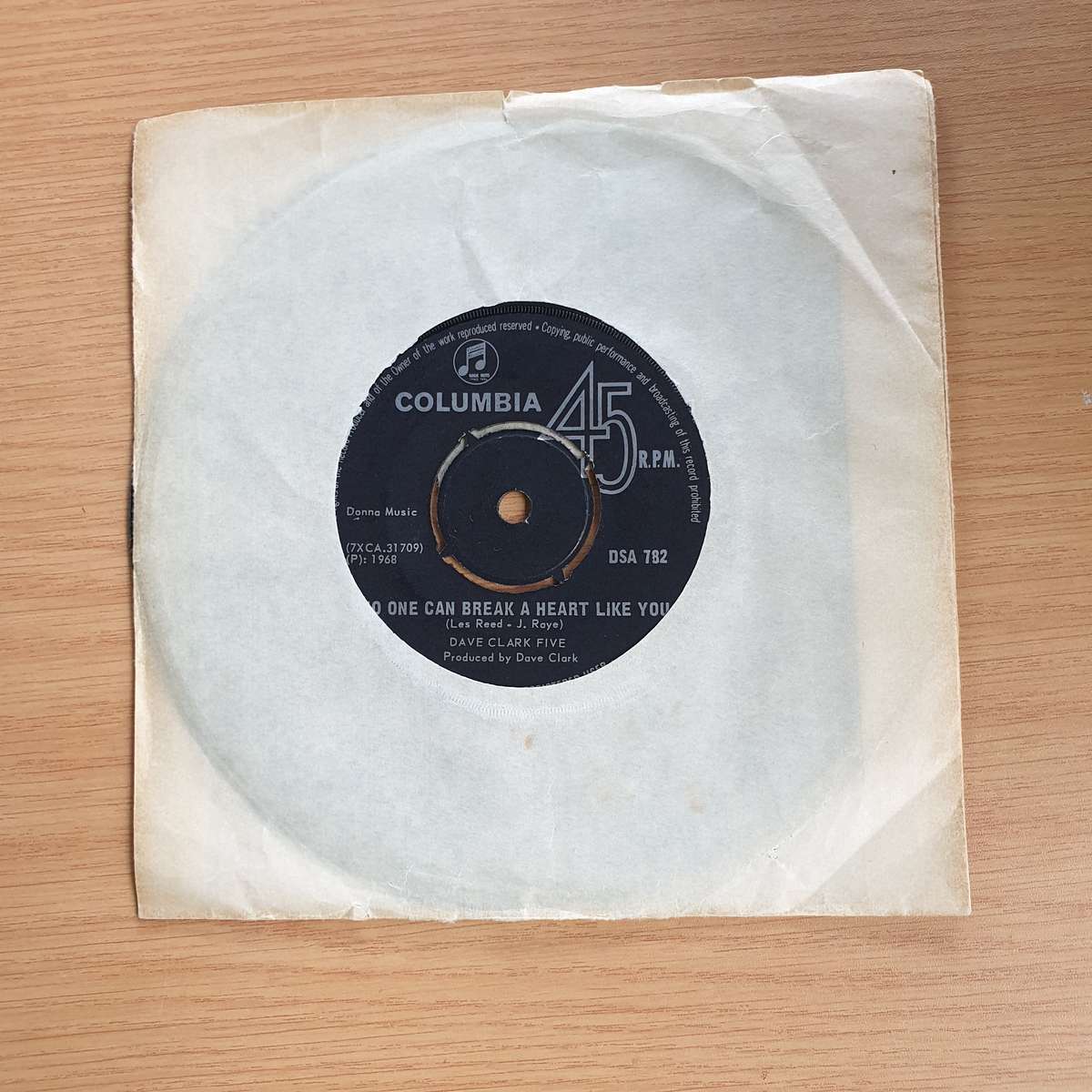 The Dave Clark Five  No One Can Break A Heart Like You | Vinyl 7" Single  | (VG+)