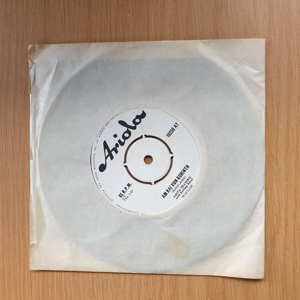 Anita Traversi  Ob In Bombay, Ob In Rio | Vinyl 7" Single | (VG+)